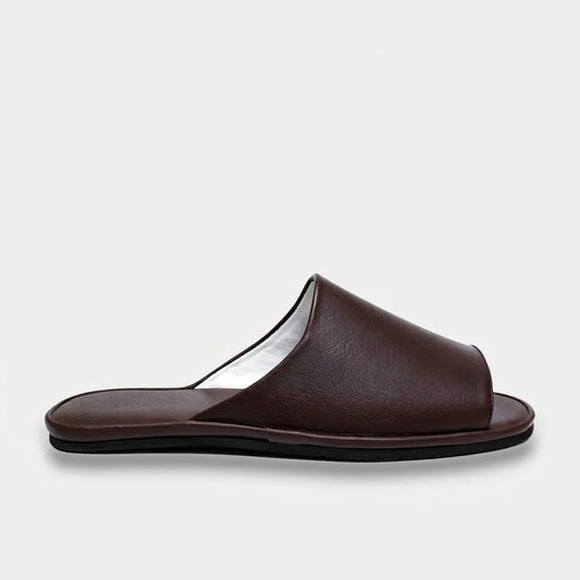 Mens leather slippers Brown Prestige