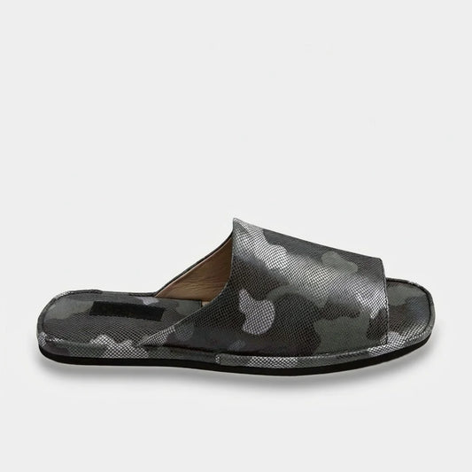 Mens leather slippers Camo Ridge