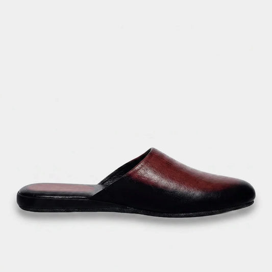 Mens leather slippers Mahogany Solstice