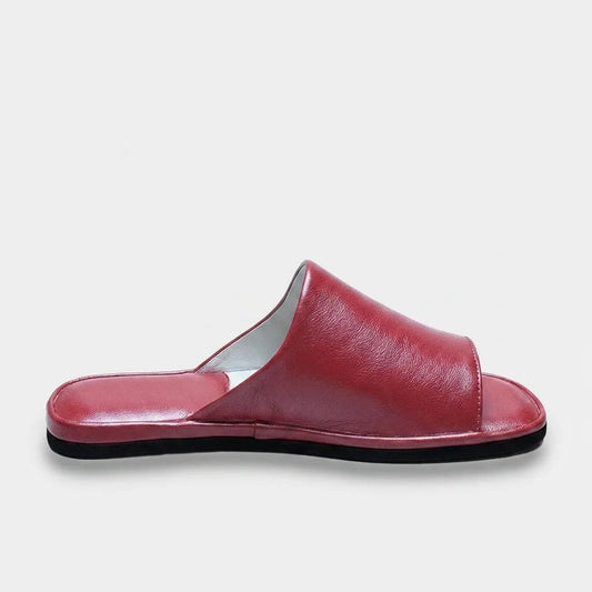 Womens leather slippers Deep Rose