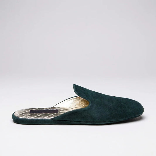Womens leather slippers Green Essence