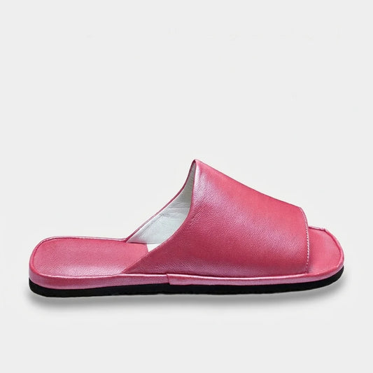 Womens leather slippers Light Rose