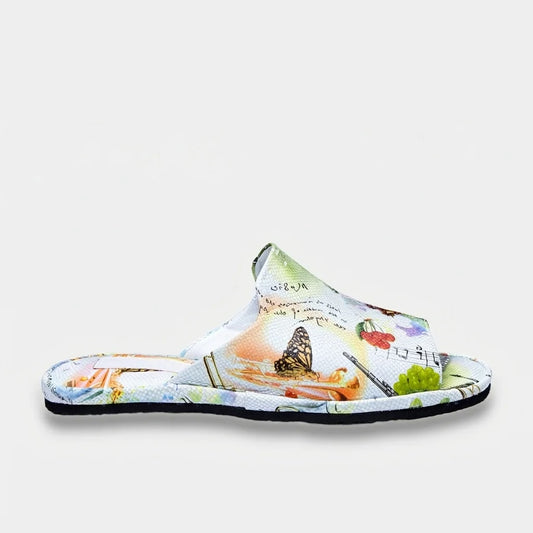 Womens leather slippers Music Note