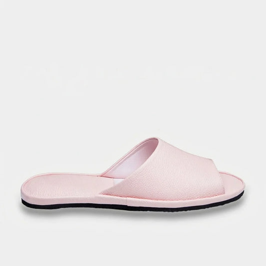 Womens leather slippers Pink Petal