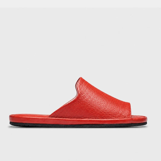 Womens leather slippers Red Oasis