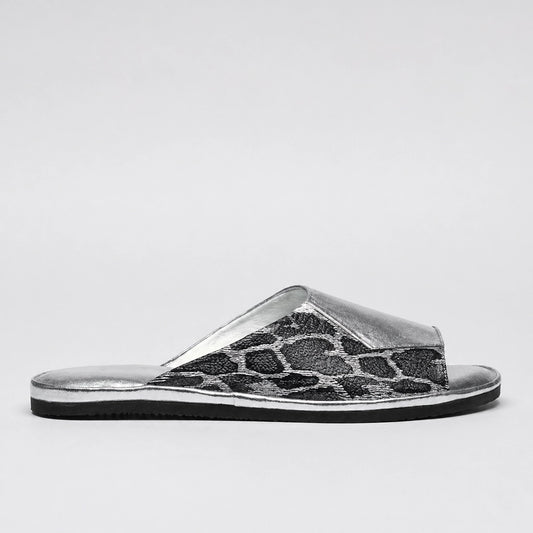 Womens leather slippers Silver Moon