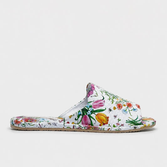 Womens leather slippers Summer Bloom
