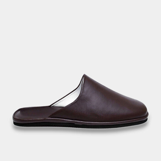 Mens leather slippers Brown Atlas