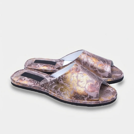 Womens leather slippers Rose Baroque