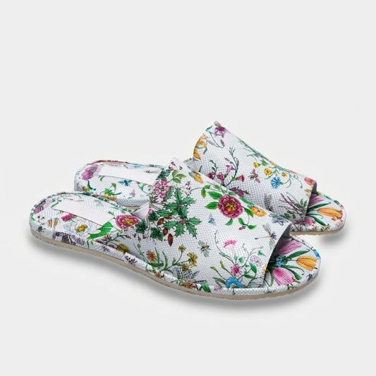 Womens leather slippers Summer Bloom