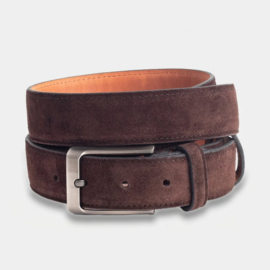 Suede Leather Belt Brown Heritage