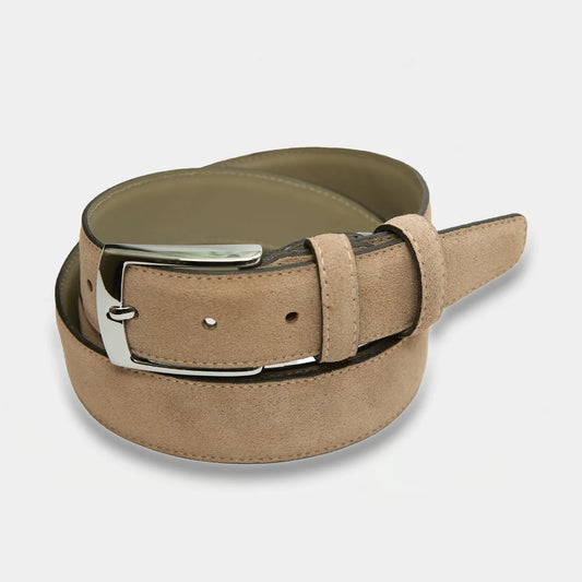 Suede Leather Belt Camel Sahara