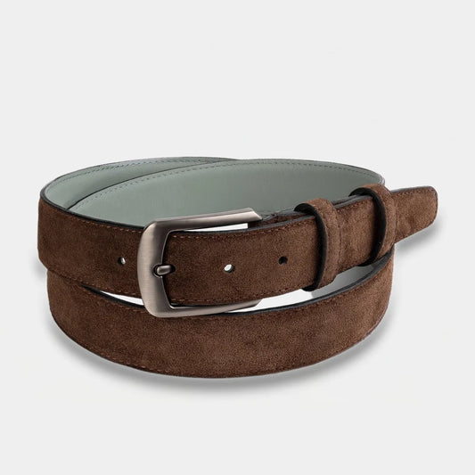 Suede Leather Belt Espresso Palazzo