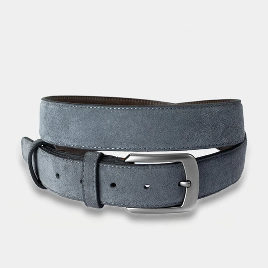 Suede Leather Belt Grey Mist