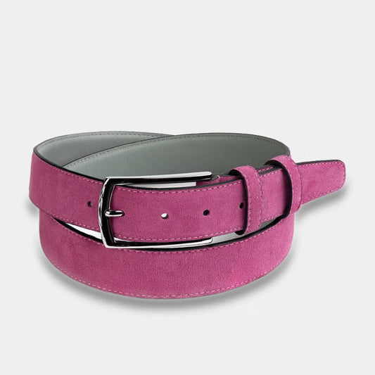 Suede Leather Belt Pink Dusk