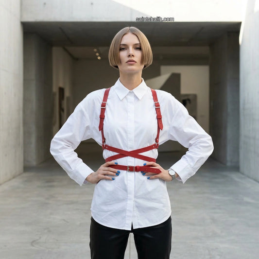 Leather Harness Red Scarlet