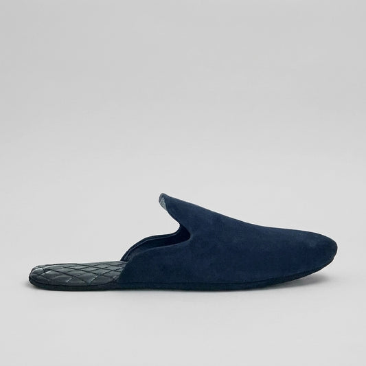 Mens leather slippers Blue Storm