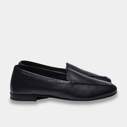 Womens leather loafers Black Sable