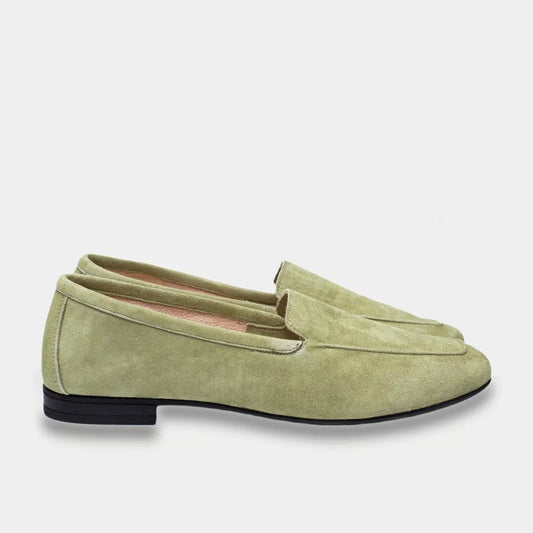 Womens leather loafers Khaki Sage