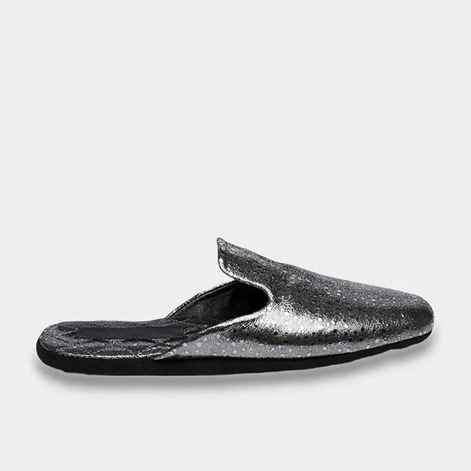 Womens leather slippers Silver Mirage