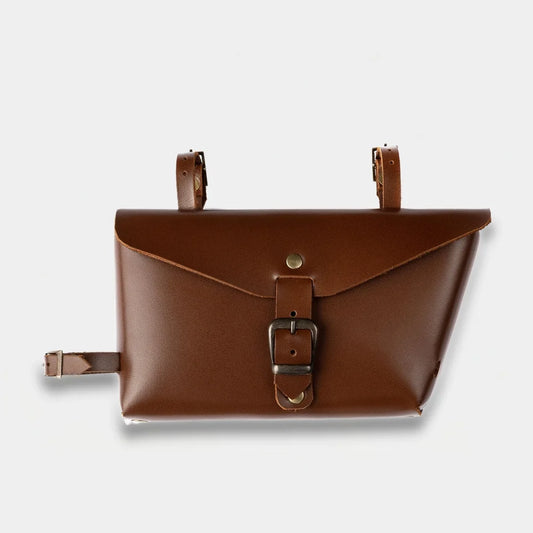 Leather bike saddle bag