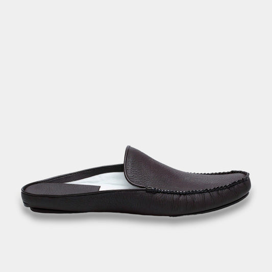 Mens leather slippers Brown Timber