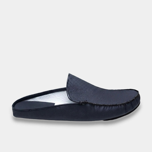 Mens leather slippers Darkblue Harbor