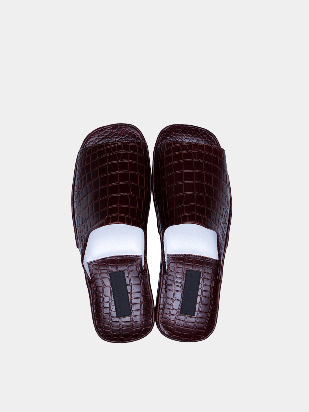 Men's slippers "Crocodile" Model 1210 Embossed Cowhide leather