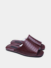Men's slippers "Crocodile" Model 1210 Embossed Cowhide leather