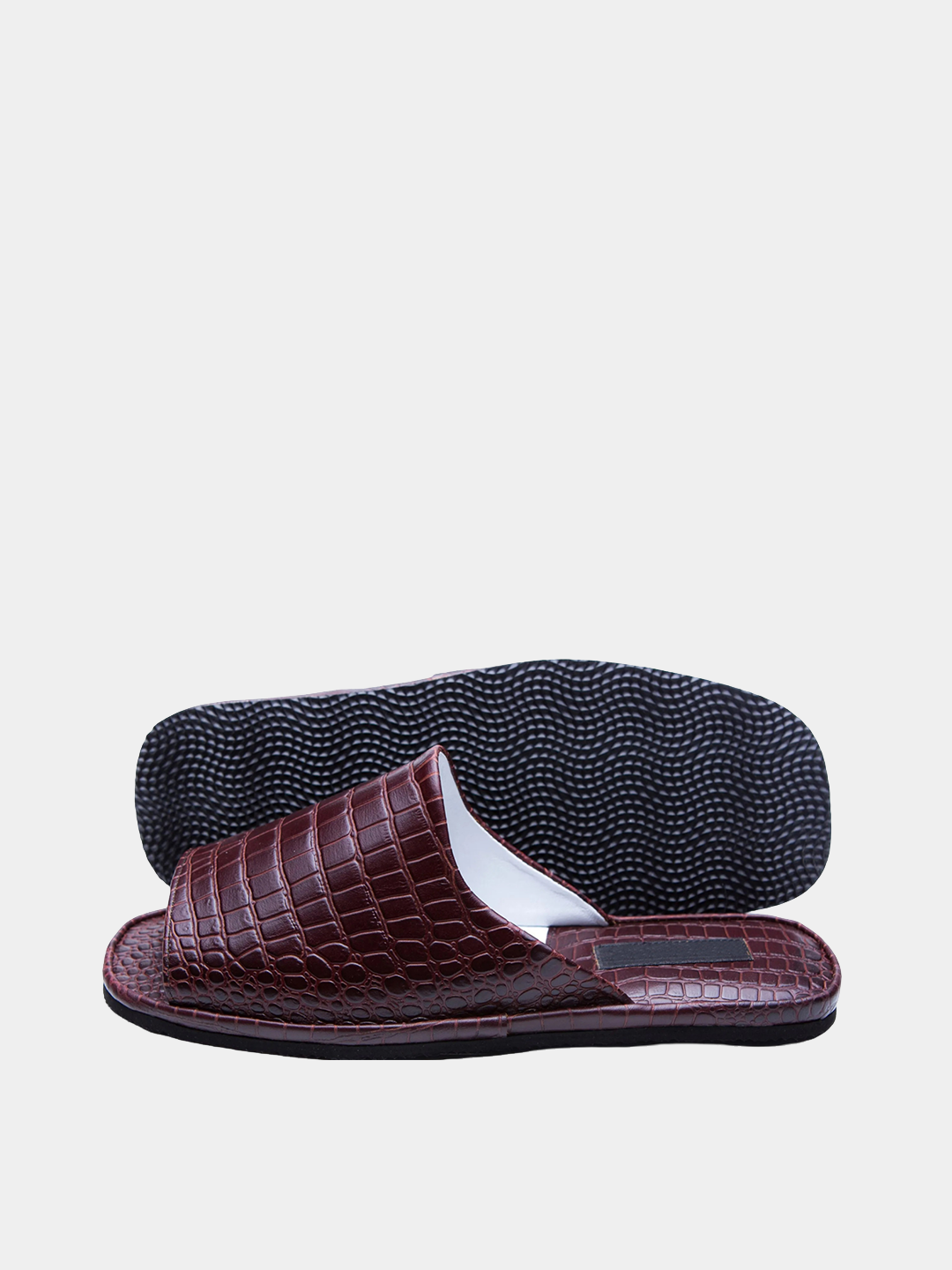 Men's slippers "Crocodile" Model 1210 Embossed Cowhide leather