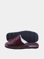 Men's slippers "Crocodile" Model 1210 Embossed Cowhide leather