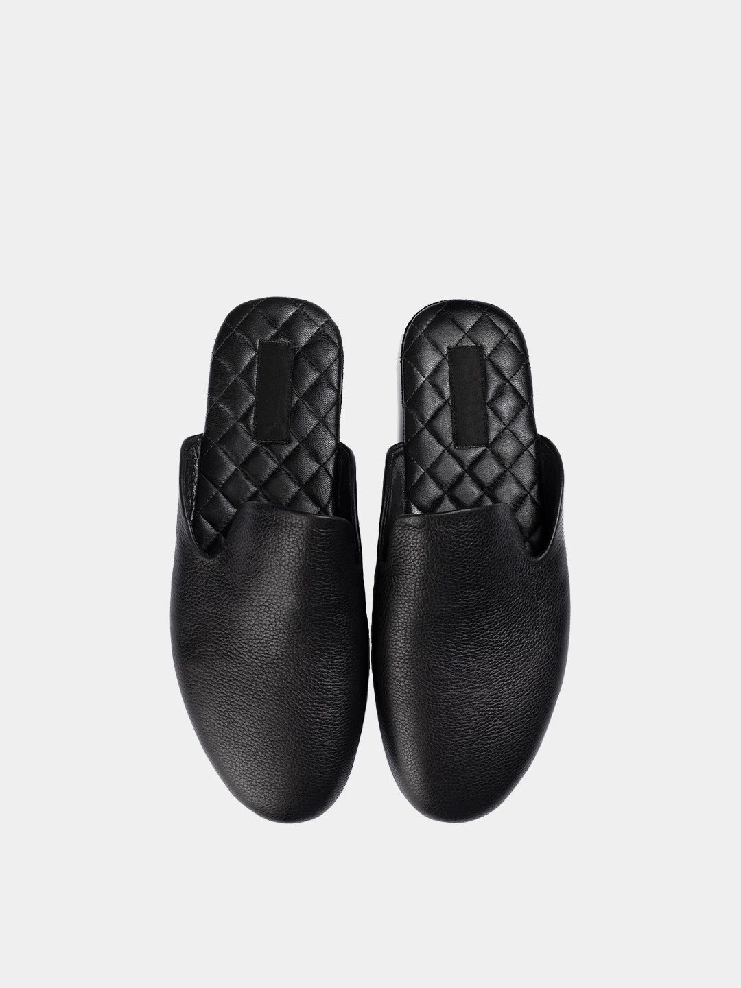 Men's black travel slippers with case Model 1217 Flotar Leather