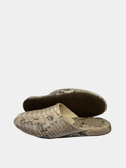 Men's slippers Model 1221 White Python Leather