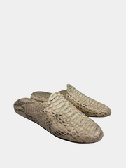 Men's slippers Model 1221 White Python Leather