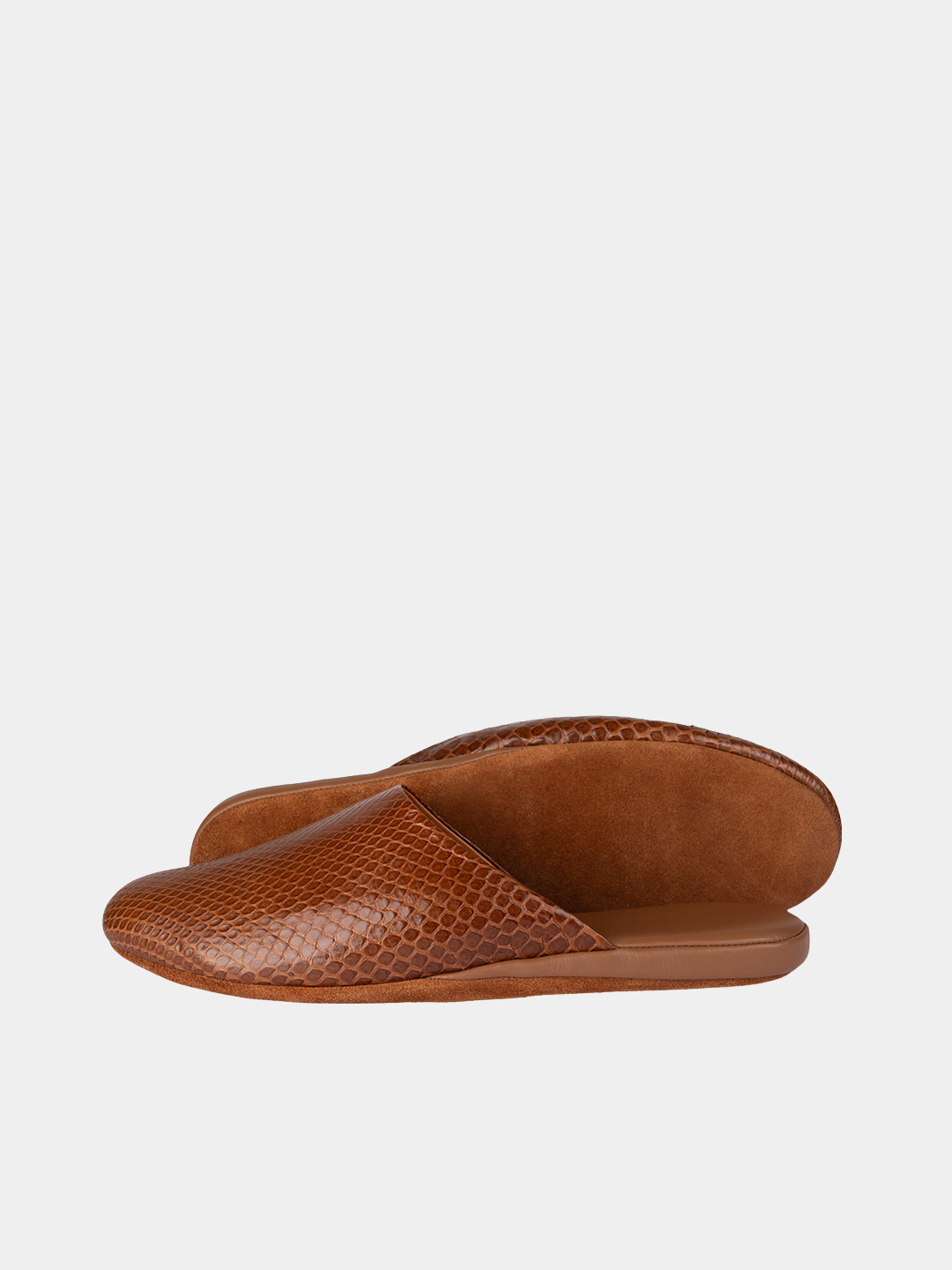 Men's slippers Model 1222 Brown Python Leather