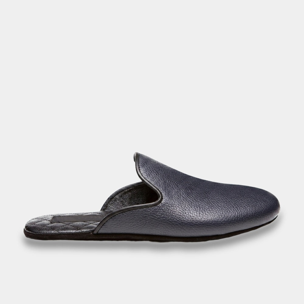 Mens leather slippers Blue Falcon