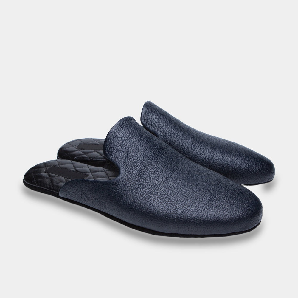 Mens leather slippers Blue Falcon