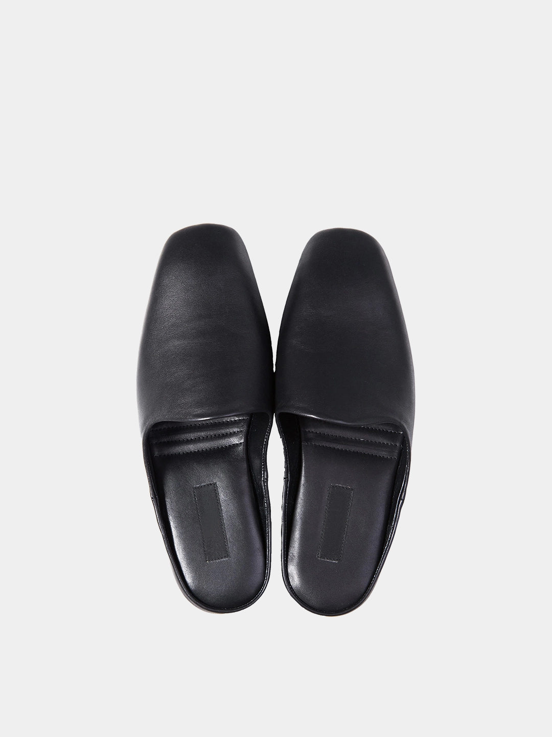 Mens leather slippers Black Comfort