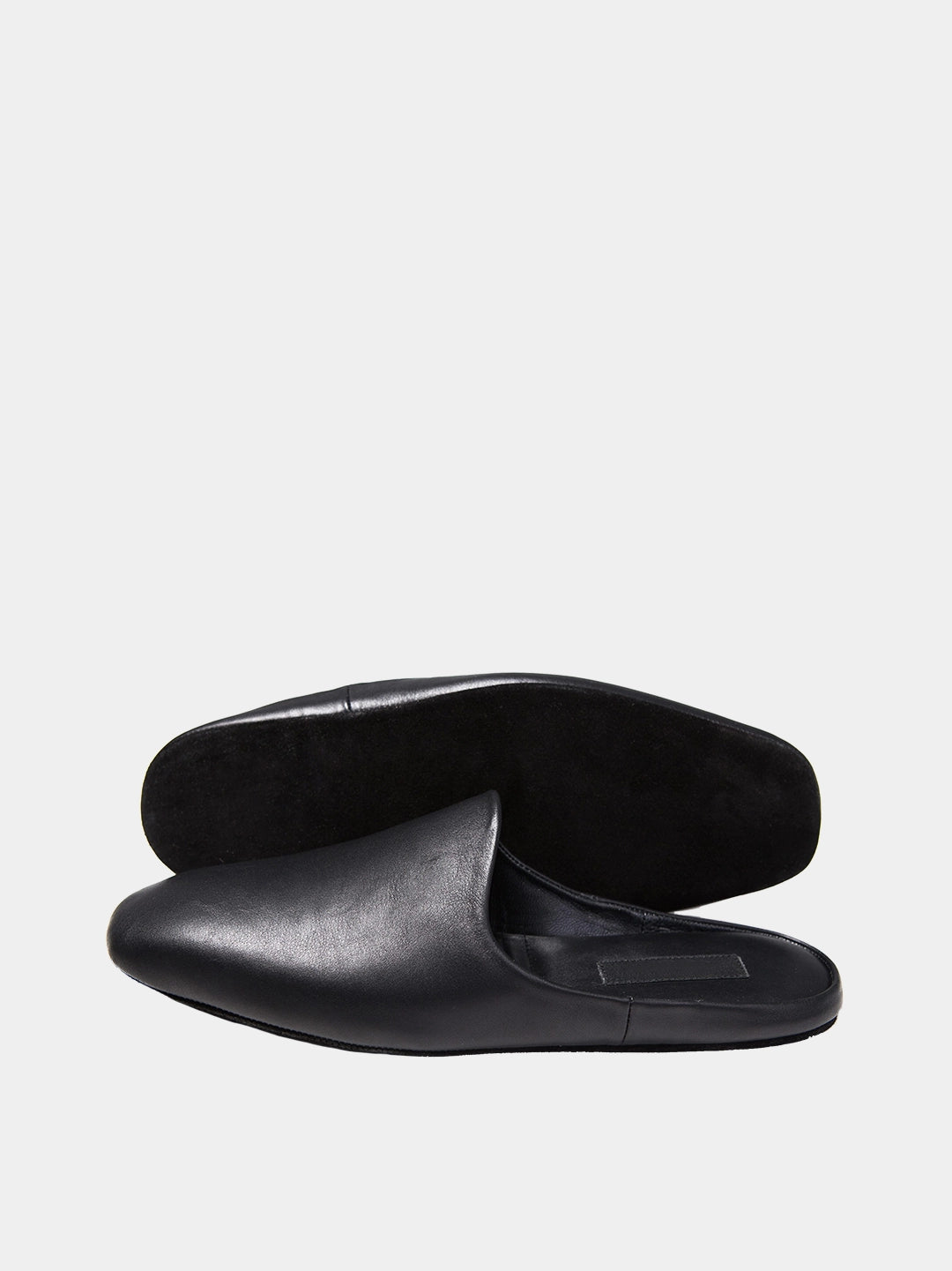 Mens leather slippers Black Comfort