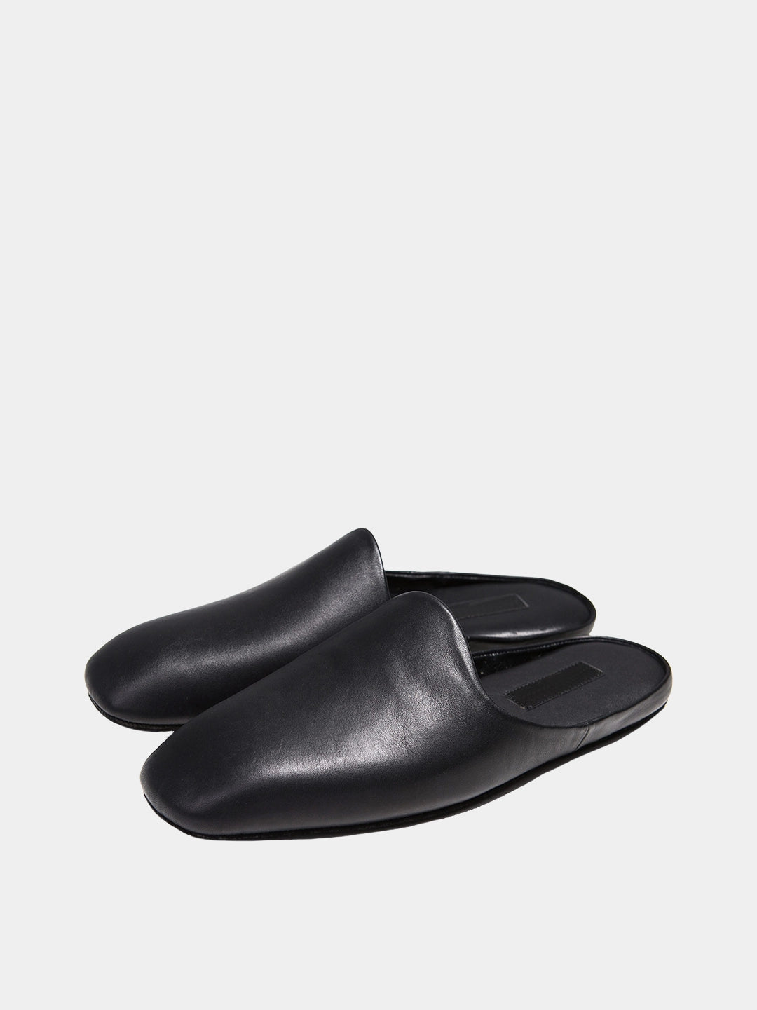 Mens leather slippers Black Comfort