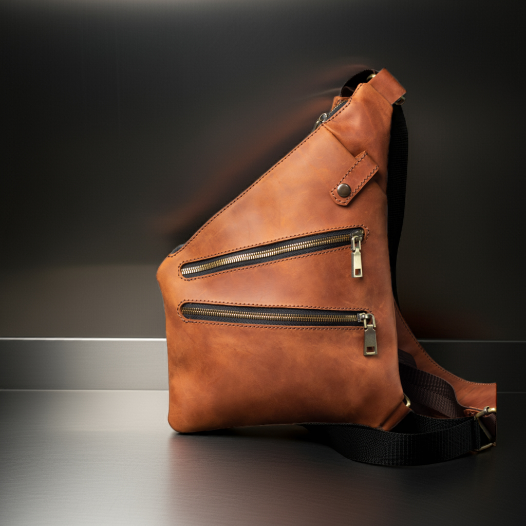 Leaher Men's Crossbody Bag Model 1504