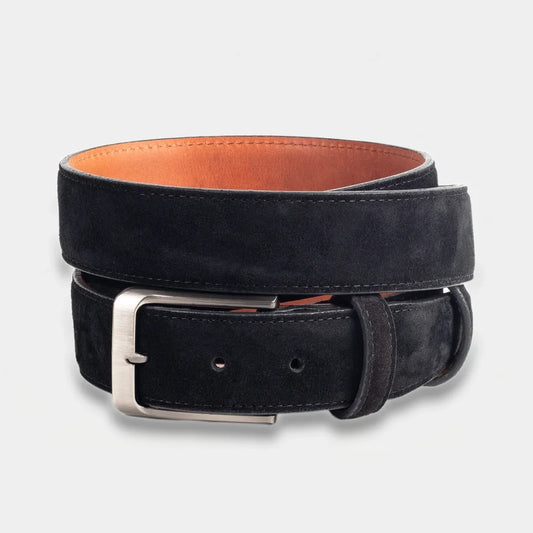 Suede Leather Belt Black Midnight
