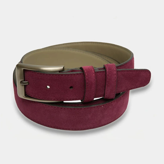 Suede Leather Belt Oxblood Reserve