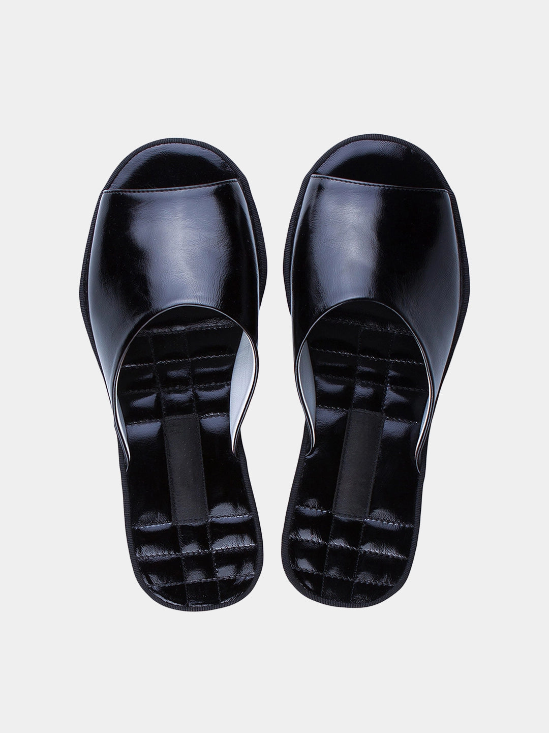 Women's black patent slippers Model 1117 Cowhide Leather