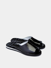 Women's black patent slippers Model 1117 Cowhide Leather