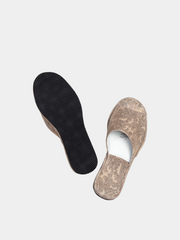 Women's "Beige Cucumber" slippers Model 1105 Flotar Leather