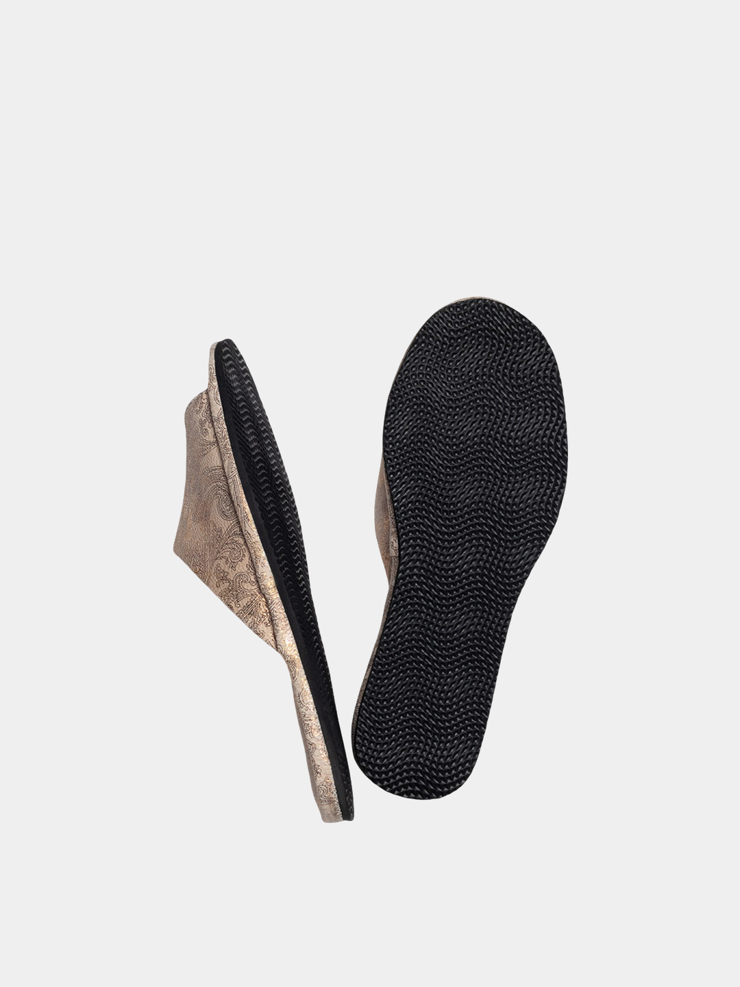Women's "Beige Cucumber" slippers Model 1105 Flotar Leather