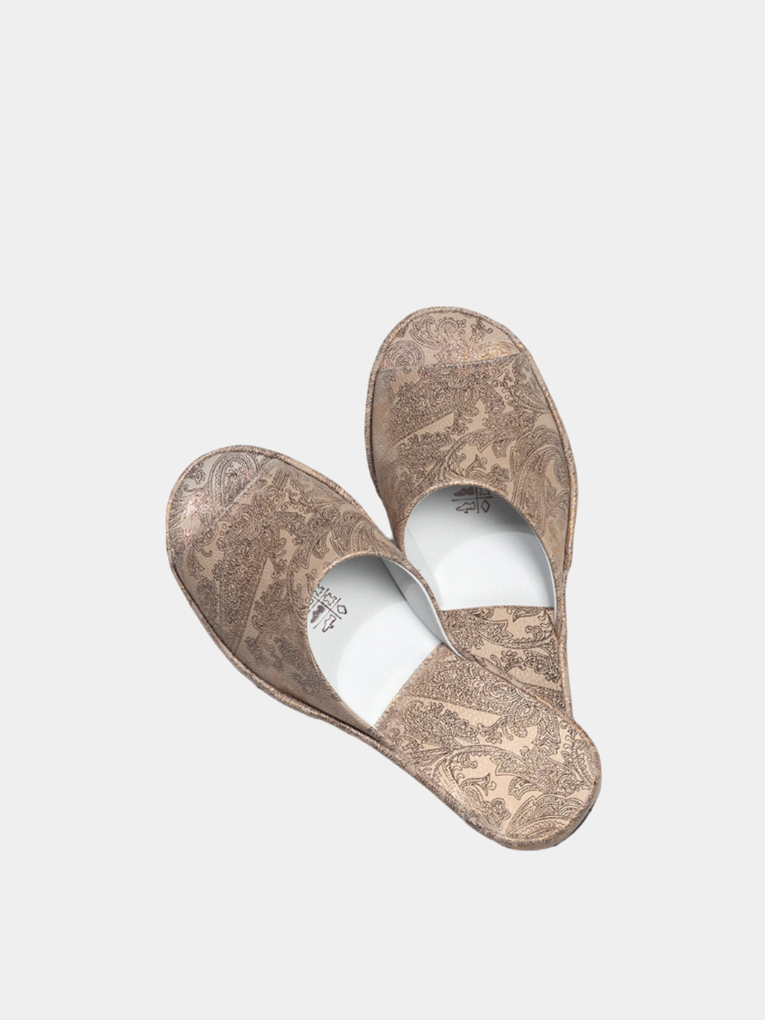Women's "Beige Cucumber" slippers Model 1105 Flotar Leather