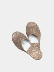 Women's "Beige Cucumber" slippers Model 1105 Flotar Leather