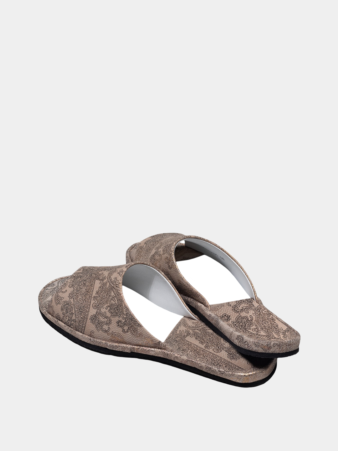 Women's "Beige Cucumber" slippers Model 1105 Flotar Leather